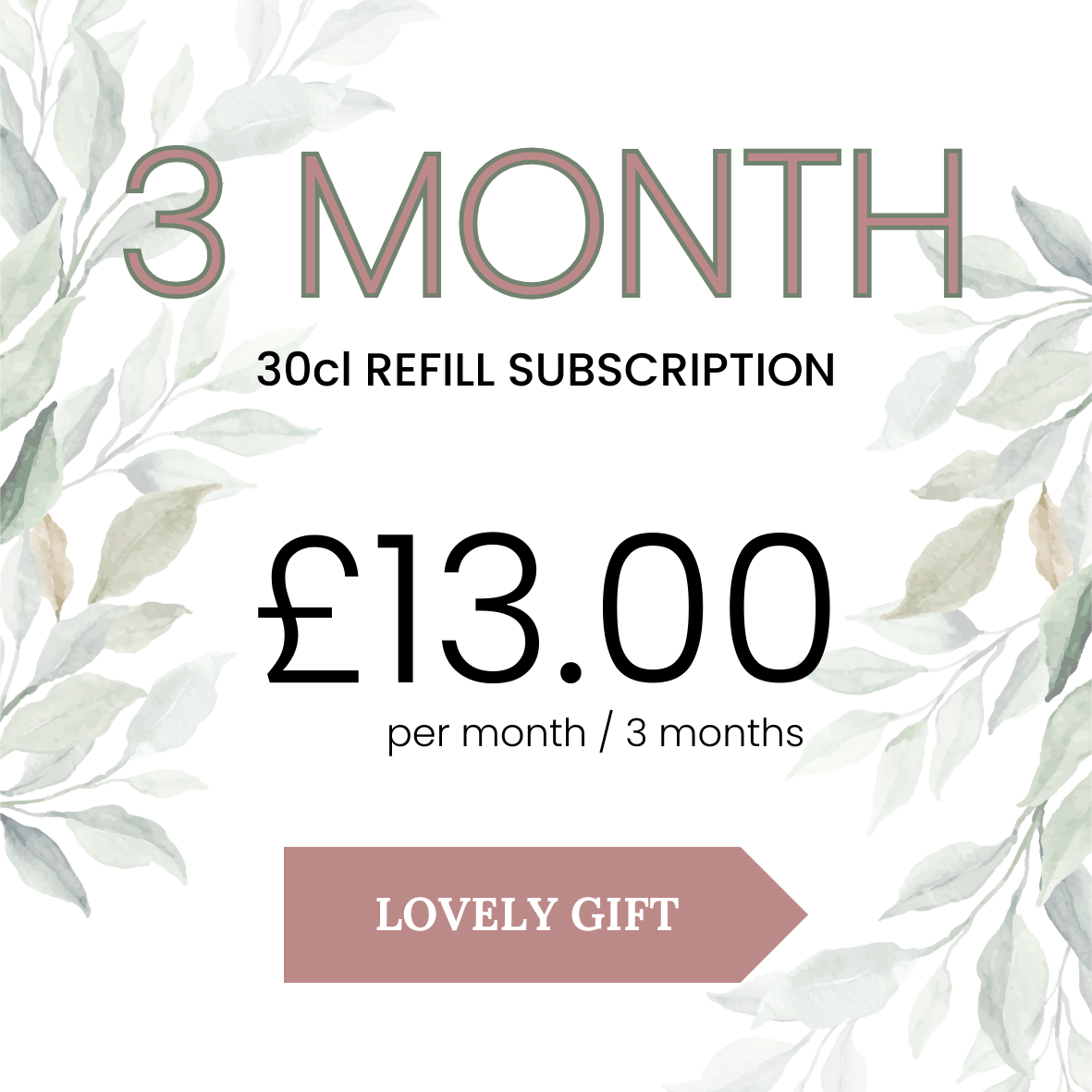 30cl CANDLE REFILL - 3 Monthly Subscription